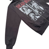 ROSE FANEE VINTAGE GREY HOODIE  RED LETTERS