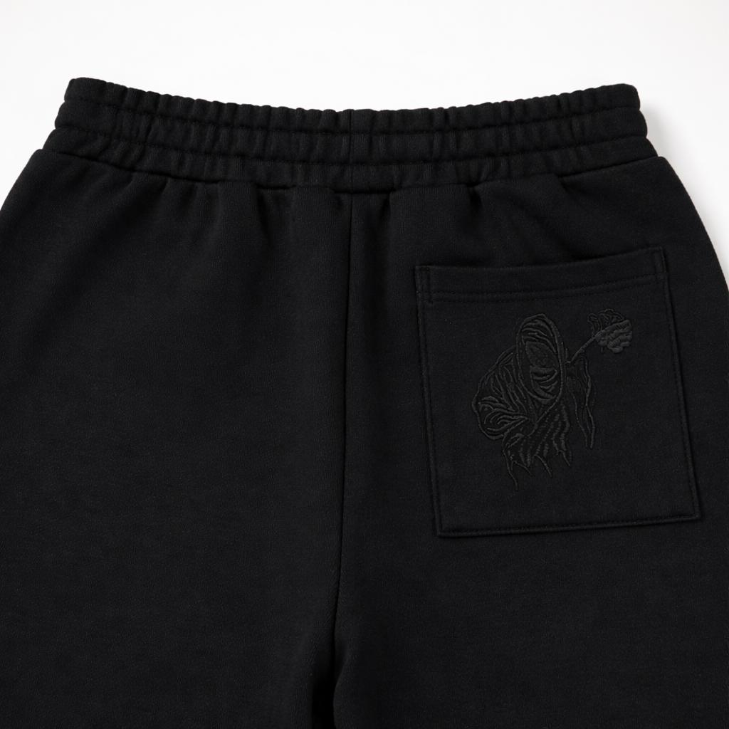 Black Baggy Pants White Stripe Drawstring