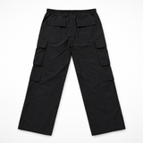 Black Cargo Pants Wide Leg Utility Pockets
