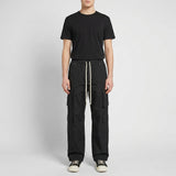 Black Cargo Pants Wide Leg Utility Pockets