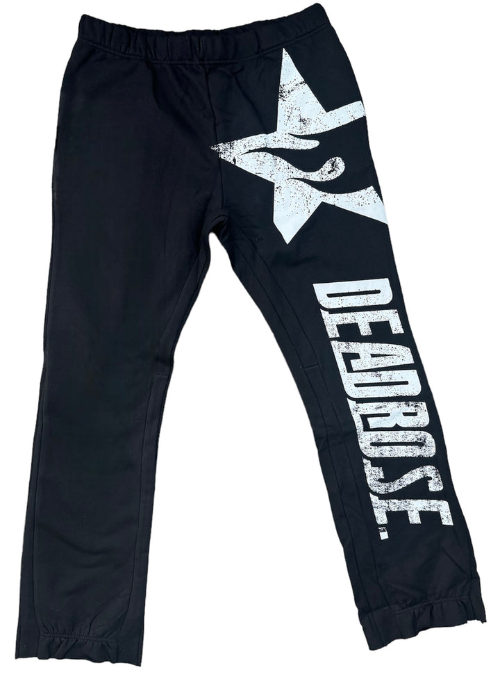 DEAD ROSE (stacked ,flare ) sweat pants