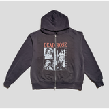 ROSE FANEE VINTAGE GREY HOODIE ORANGE LETTERS